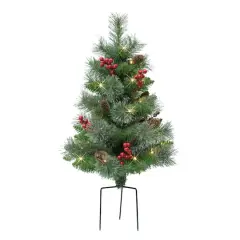 30" Pre-Lit Urn Filler with Battery-Operated Timer Set