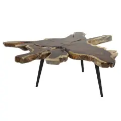 47" Brown Metal Contemporary Coffee Table