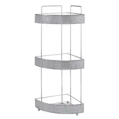 Bath Bliss Pave Diamond Design 3-Tier Corner Bath Shelf