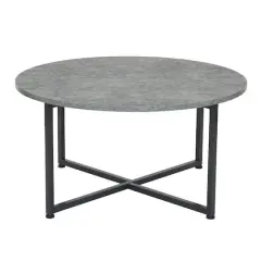 Household Essentials 31.5" Jamestown Round Coffee Table Gray
