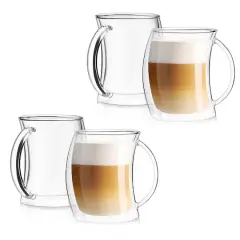 JoyJolt&reg; Caleo Double Wall Latte Glasses, 4ct.
