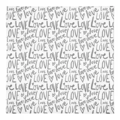 Love Typography 10" x 10" Cotton Twill Napkin