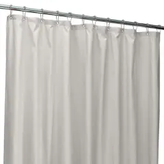 Bath Bliss Microfiber Soft Touch Dash Design Shower Curtain Liner Silver
