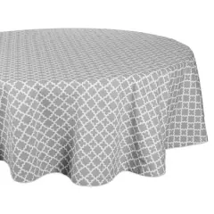DII&reg; 70" Round Gray Lattice Tablecloth