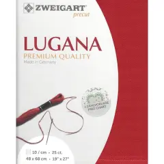 Zweigart&reg; Precut Lugana 25 Count Fabric Christmas Red