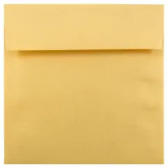 JAM Paper 6.5" x 6.5" Square Metallic Invitation Envelopes, 50ct. Gold Stardream