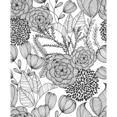 NuWallpaper Black Secret Garden Peel & Stick Wallpaper