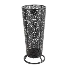 25" Black Ornate Metal Umbrella Stand