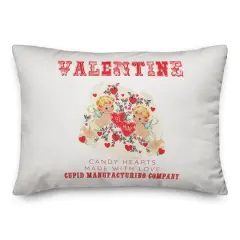 Cupid Candy Hearts 14" x 20" Throw Pillow
