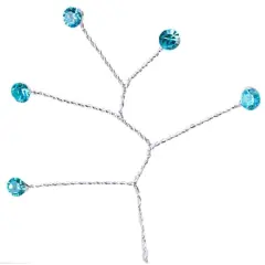 JAM Paper Rinestone Quintet, 12ct. Turquoise with Silver Stem