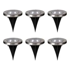 Glitzhome&reg; 5.25" Solar Powered LED Pathway Ground Lights Set