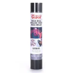 Siser&reg; Glitter Heat Transfer Vinyl Mega Roll Black