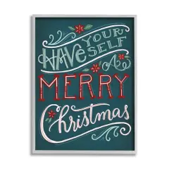 Stupell Industries Have Yourself Merry Christmas Phrase Framed Giclee Art Gray