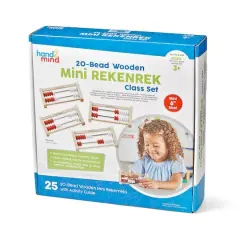 Hand2mind&reg; 20-Bead Wooden Mini Rekenrek Class Set, 25ct.