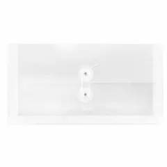 JAM Paper 5.25" x 10" Plastic #10 Business Envelope with Button and String Closure, 24ct. Clear