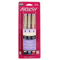 Pigma&reg; Brush&trade; 3 Color Pen Set