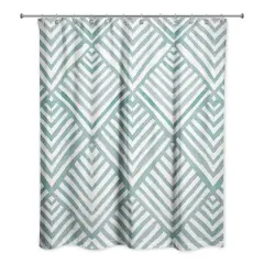 Watercolor Diamond Shower Curtain Blue
