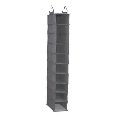 Household Essentials 10 Shelf Hanging Closet Organizer Graphite