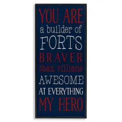 Stupell Industries You Are My Hero Framed Giclee Art Black