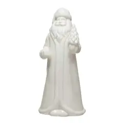 Hello Honey&reg; 10" White Stoneware Santa Decoration