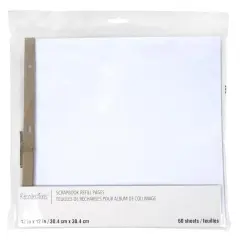 12" x 12" White Scrapbook Refill Pages by Recollections&trade;, 60 Sheets