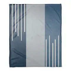 Blue Blocks & Stripes Fleece Throw