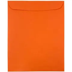 JAM Paper 9" x 12" Brite Hue Orange Open End Catalog Colored Envelopes, 100ct.