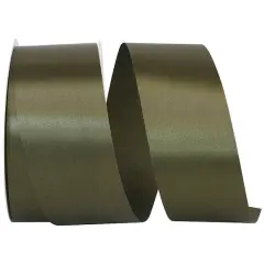 JAM Paper 1.875" x 50yd. Single Face Satin Allure Ribbon Dark Olive