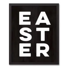 Easter Typography 16" x 20" Black Floating Framed Canvas