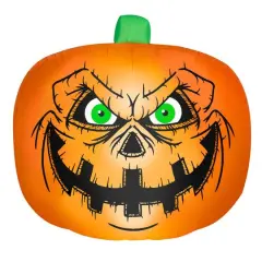 7.5ft. Airblown&reg; Halloween Inflatable Flat-Styled Jack-O'-Lantern with Creepy Face