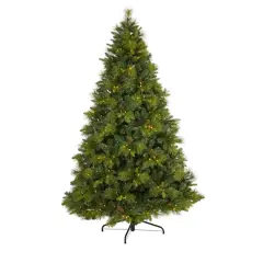 7.5ft. Pre-Lit North Carolina Mixed Pine Artificial Christmas Tree, Warm White LED Lights