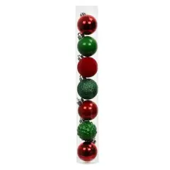 7 Pack 1.5" Red, Green & White Shatterproof Ball Ornaments by Ashland&reg;