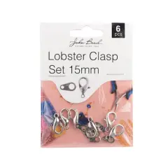 John Bead Must Have Findings 15mm Lobster Clasps Antique Silver