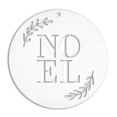 4" Noel Botanical Metal Ornament White