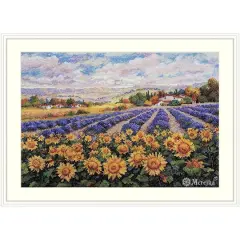Merejka Fields of Lavender & Sunflowers Counted Cross Stitch Kit