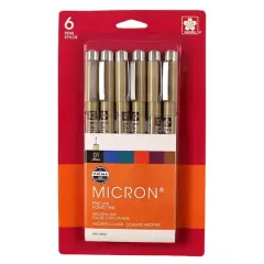 Sakura Pigma Micron Pen Set, 6-Colors, .25mm