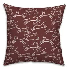 Kittens Indoor/Outdoor Pillow Maroon