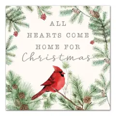Hearts Come Home For Christmas Canvas Wall Art