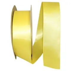 JAM Paper 1.5"x 50yd. Double Face Satin Ribbon Lemon