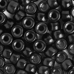 John Bead 9mm Opaque Glass Pony Beads, 100ct. Black