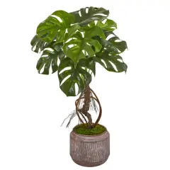 2ft. Monstera Artificial Plant in Stoneware Planter