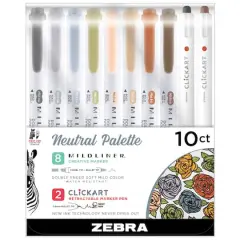 Zebra Mildliner Neutral 10 Color Double-Ended Highlighter Set