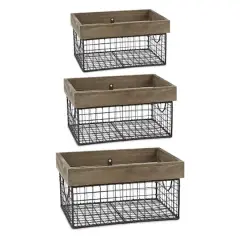 DII&reg; Farmhouse Basket Set Antique Silver