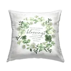 Stupell Industries Irish Proverb & Shamrocks Decorative Printed Throw Pillow
