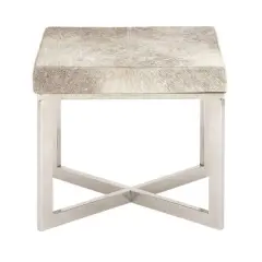 20" Gray & White Stainless Steel Contemporary Stool