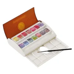 Sennelier French Artists' 14 Color Half Pan Watercolor Plastic Travel Set