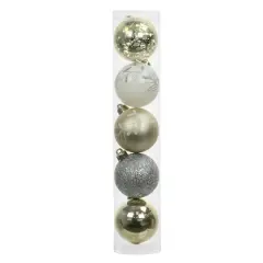 5 Pack 2.2" Silver & Gold Shatterproof Ball Ornaments by Ashland&reg;