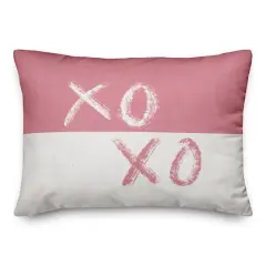 XOXO Brush Strokes Distress Rectangle Throw Pillow