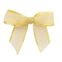 JAM Paper 7/8" Gold Metallic Mesh Twist Tie Bows, 100ct.