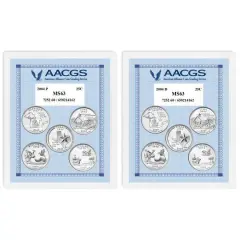 2004P & 2004D Statehood Quarters Graded MS63 Brilliant Uncirculated 